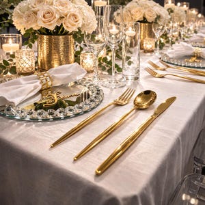 Juego de cubiertos de acero inoxidable de 200 piezas, moderno, para 50 personas, ideal para cenas de boda y restaurantes.