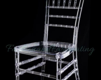 Clear Chiavari | 35.8" Tall 4 Pack Resin Armless Stacking Chiavari Chair