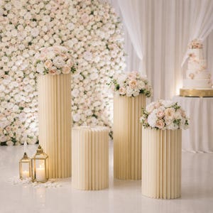 FinalSale!!!Paper Cylinder Pedestal Set, Wedding Column Decor