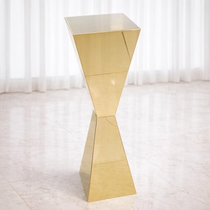 Set of 2 Mirror Finish Metal Pedestal Flower Stands 39.4” H Gold Centerpiece Columns for Wedding Decor