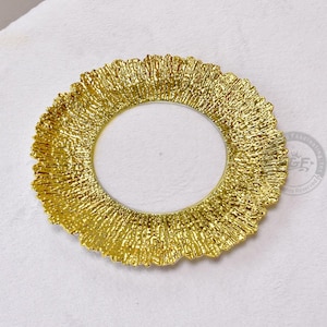 50 Pack | 13″ Round Reef Plastic Charger Plates【Gold】
