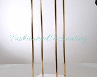 5 Pack | 34” Tall Gold Metal Flower Stand Centerpiece stand