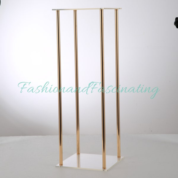 5 Pack | 34” Tall Gold Metal Flower Stand Centerpiece stand