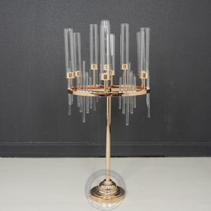 4個セット | 高さ37インチ、9アームクラスターキャンドルホルダー、テーブルセンターピース