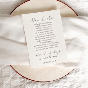 Christliche Postkarte:Die Liebe…. 1. Korinther 13,4-8