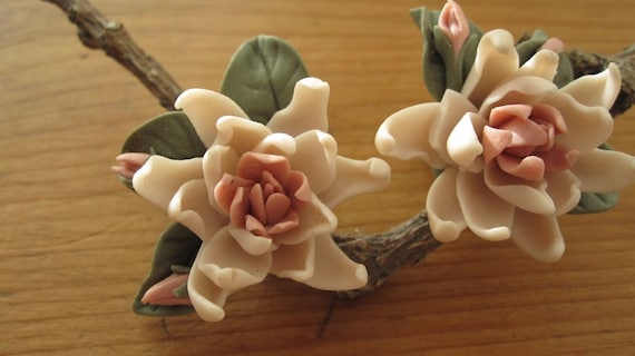 Pink Flower Earrings ~ Vintage Porcelain ~ Magica… - image 5