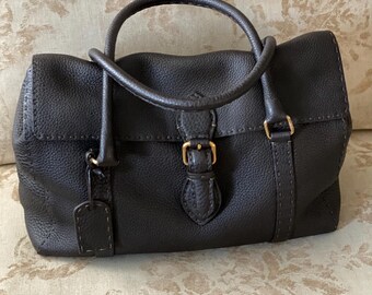 Fendi Dark Brown Leather Satchel Handbag ~ Linda Selleria ~ New