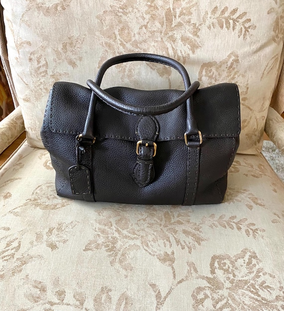 Fendi Brown Leather Satchel Bag ~ Designer Handbag ~ Linda