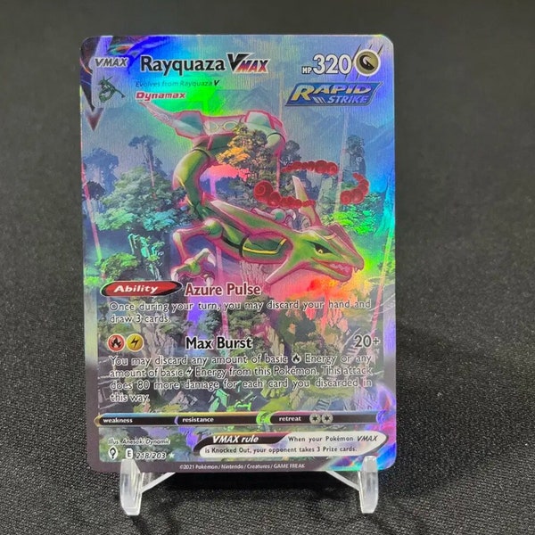Rayquaza VMAX Evolving Skies 218 Proxy of the highest quality | Rainbow foil
