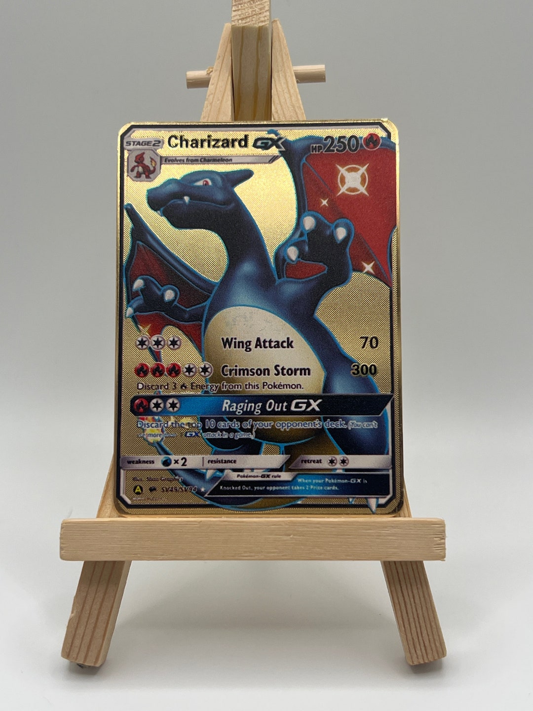 Gold Plated Pokemon Card Charizard Charizard GX Etsy