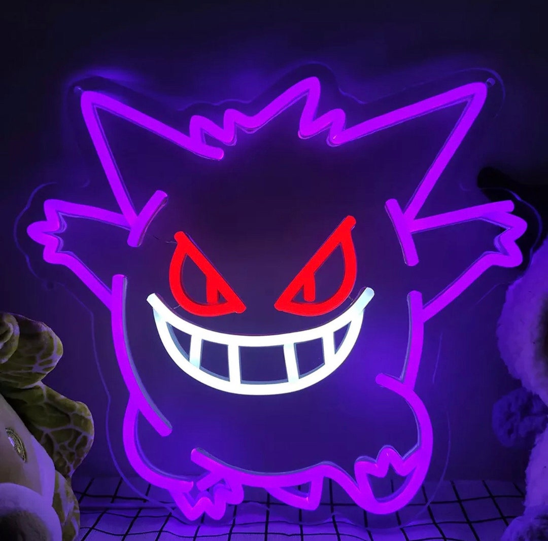 Pokemon Gengar Neon Sign Anime Neon Sign Game Room Light Etsy