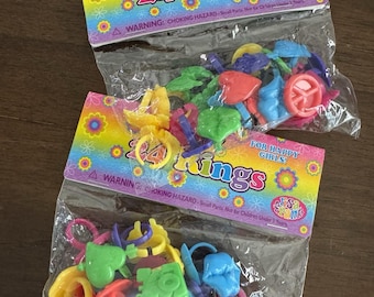 NEW Sealed  1990s Vintage Lisa Frank Various Character 48 Rings Party Favors