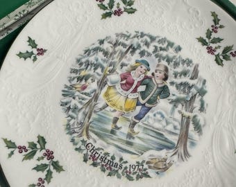 Vintage 1977 Royal Doulton Weihnachtsteller Erster in der Serie mit Originalbox