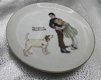 Talerz kolekcjonerski VTG Norman Rockwell BIG BROTHER, edycja limitowana, wyprodukowany w Japonii