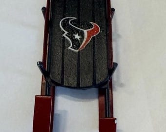 Houston Texans Metal Sled Ornament Sports Collectors Vintage
