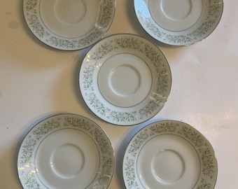 Juego de 5 platos de porcelana fina Taihei Springtime de Japón, estilo vintage, de 6 pulgadas.