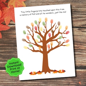 Fall Tree Handprint Craft, Fingerprint Craft, Fall Poem, Preschool Craft, Fingerprint Art, Kids Fall Craft, Printable Keepsake, Thanksgiving