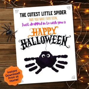 Halloween Handprint Craft, Cutest Little Spider, Daycare Craft, Halloween Activity for Kids, Pre K Craft, Halloween Craft for Kids Printable