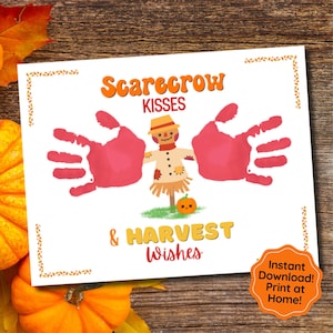 Fall Handprint Art, Fall Handprint Craft for Kids Scarecrow Craft, Fall Preschool Activity, Autumn Craft, Fall Art for Kids, Back to School