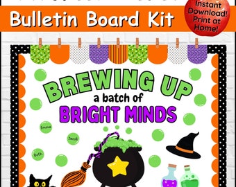 Halloween Bulletin Board Kit, Witch Bulletin Board, Halloween Bulletin Board Printable, Halloween Themed Decor, October Board Book Fair