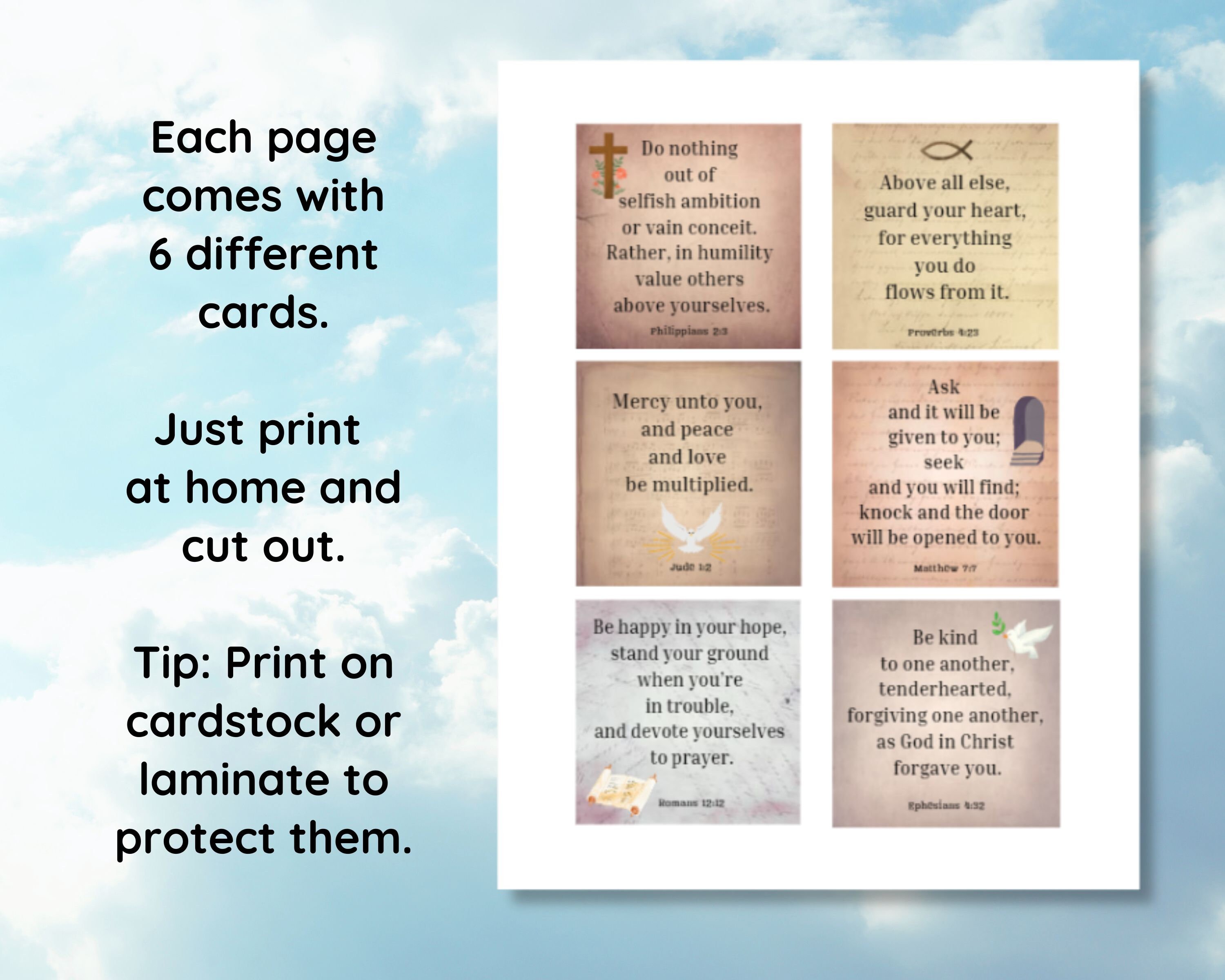 Bible Verse Cards, Prayer Cards, Scripture Cards, Bible Journaling ...