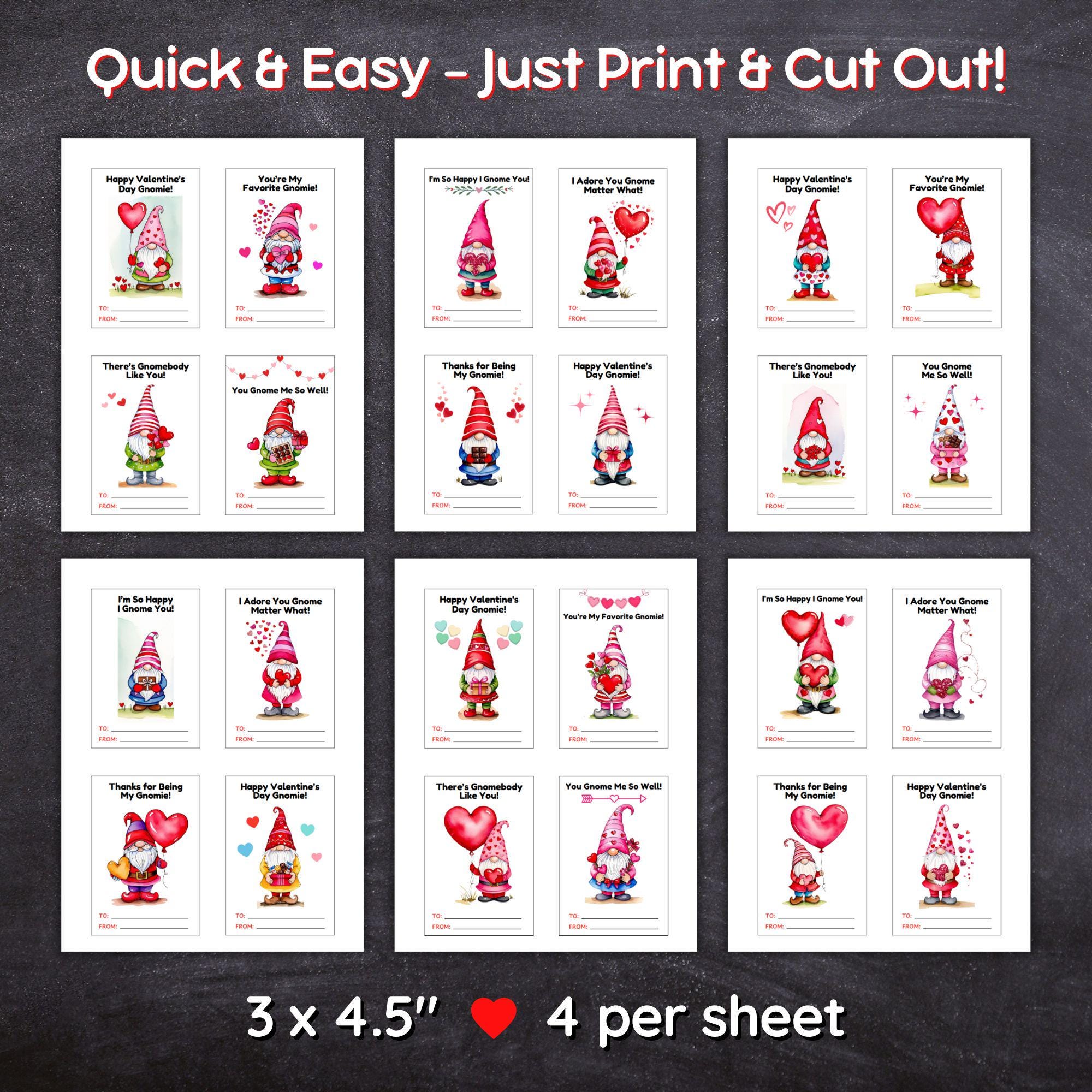 Valentines Day Cards for Kids, School Valentine Cards, Classroom ...