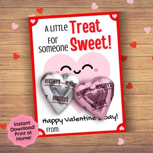 Printable Valentines Day Cards for Kids, Classroom Valentines Treat Cards, School Valentine&#39;s Cards, Class Party Valentines Gift for Student