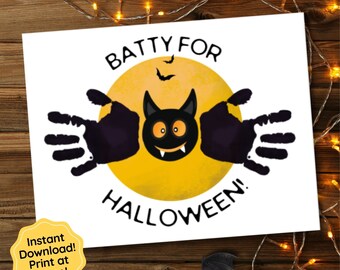 Halloween Handprint Craft for Kids, Handprint Art, Preschool Craft, Printable Craft, Fall Handprint Craft, Daycare Craft, Halloween Keepsake