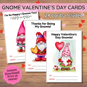 Valentinstag Karten für Kinder, Schule Valentinstag Karten, Valentinstag Karten zum Ausdrucken, Klassenzimmer Valentinstag Karten, Klasse Party Niedliche Zwergen Valentinstagskarten für die Klasse