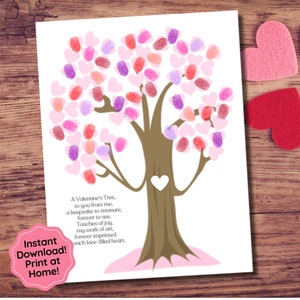 Valentinstag Handabdruck Kunst Fingerabdruck Kunst Andenken, Kleinkind Vorschule Kindergarten Aktivität, Geschenk von Kindern druckbar, Valentinstag Gedicht