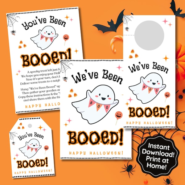 You've Been Booed Kit, You Have Been Booed Printable Boo Game, You've Been Booed Halloween Sign for Friend, Office, Work, Neighbor, Coworker