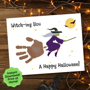 Halloween Handprint Craft for Kid, Handprint Art, Halloween Craft, Preschool Craft, Daycare Craft, Halloween Activity, Happy Halloween Witch