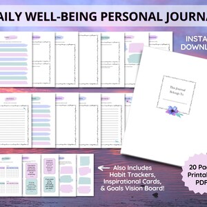 Journal der Dankbarkeit, Persönliches Journal, Planer für positive Affirmation, psychische Gesundheit, persönliche Entwicklung, Vision Board, Dream Log, Selbst