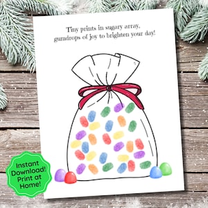 Weihnachten Fingerabdruck Kunst, Urlaub Süßigkeiten Basteln, Vorschulaktivität, Weihnachtshandwerk für Kleinkinder, Spaß Kindertagesaktivität, Baby Kinder Weihnachten Basteln