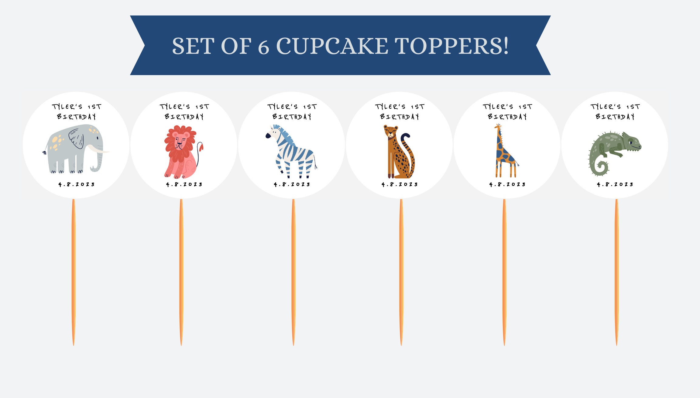 Safari Animal Cupcake Toppers Printable Cupcake Toppers - Etsy