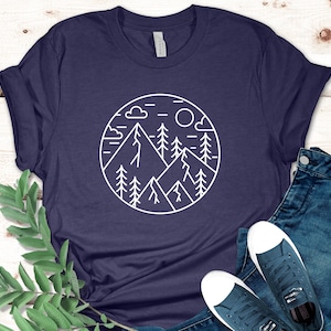 Mountain Shirt, Minimalist Mountain Shirt, Mountain Silhouette Shirt, Hiking Shirt, Camping Shirt, Adventure Lover Shirt, Hiking Gift