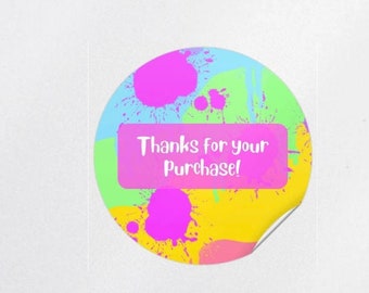 obrigado adesivo | obrigado para download você círculo adesivo | Adesivo de respingos de tinta