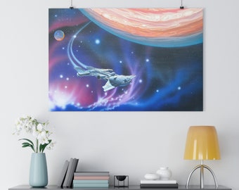 Beyond One Sci-Fi Art Print, Spacecraft Illustration