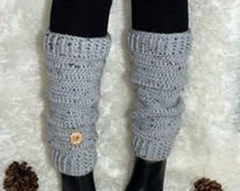 Crochet leg warmers, Cozy gray leg warmers,  fashion leg warmers, Adult leg warmers ANY COLOR