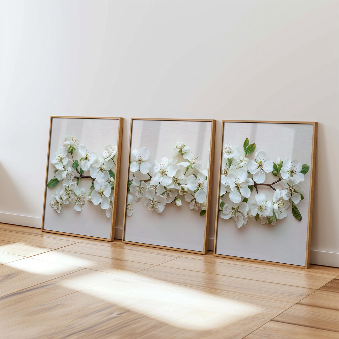 Botanical Wall Art Set of 3 Triptych Digital Download, Minimalist ...