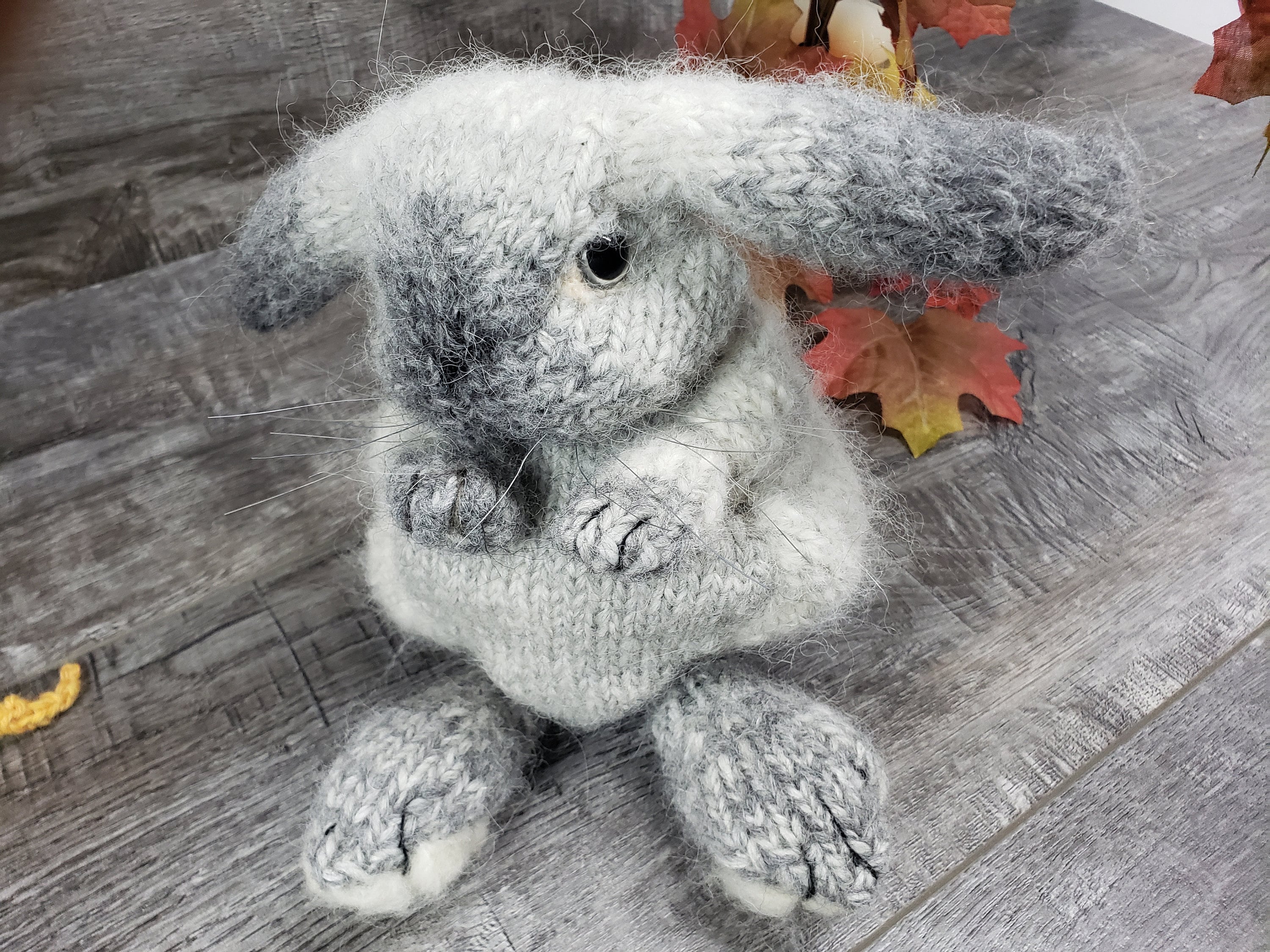 Sable Point Rabbit Pattern Bunny Rabbit • Knitted • Realistic·• Blue Sable Point Holland Lop ...