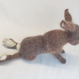 realistic·• knitted • brown otter belgin hare poseable bunny rabbit • custom pet • plush stuffed animal • personalized • pet replica