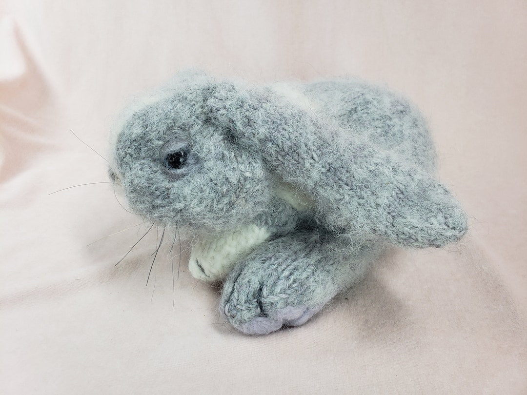 Bunny Rabbit • Knitted·• Realistic • Pastel Blue Vienna Marked Teddy ...