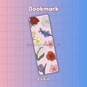 Assorted Flowers Laminated Bookmark