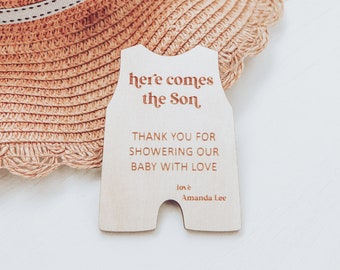 Here Comes the Son Baby Shower Favor Tag or Magnet