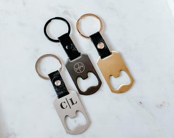 Custom logo Bottle Opener keychain for business, promotional keychains with logo, Brewery Merch, Bar Logo, initial personalized keychain