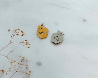 Custom Teacher Appreciation Gift, Apple personalized charm, Teacher or Student Gift, Teacher retirement gift, Autumn wedding favors, harvest