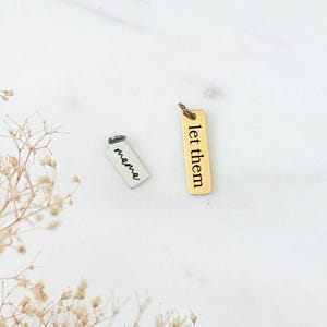 Mama stainless steel charm, personalized engraved necklace charm, gold tarnish free pendant, custom name bracelet, gold plated mom charm