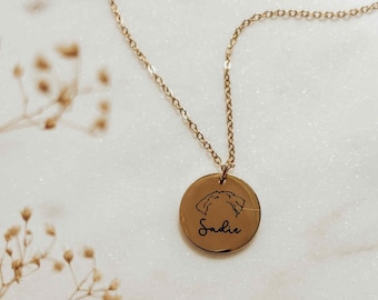Pet tarnish free jewelry, puppy jewelry, Dog ear with name, gift for dog owner, dog mom gift, pet loss keepsake, golden retriever necklace