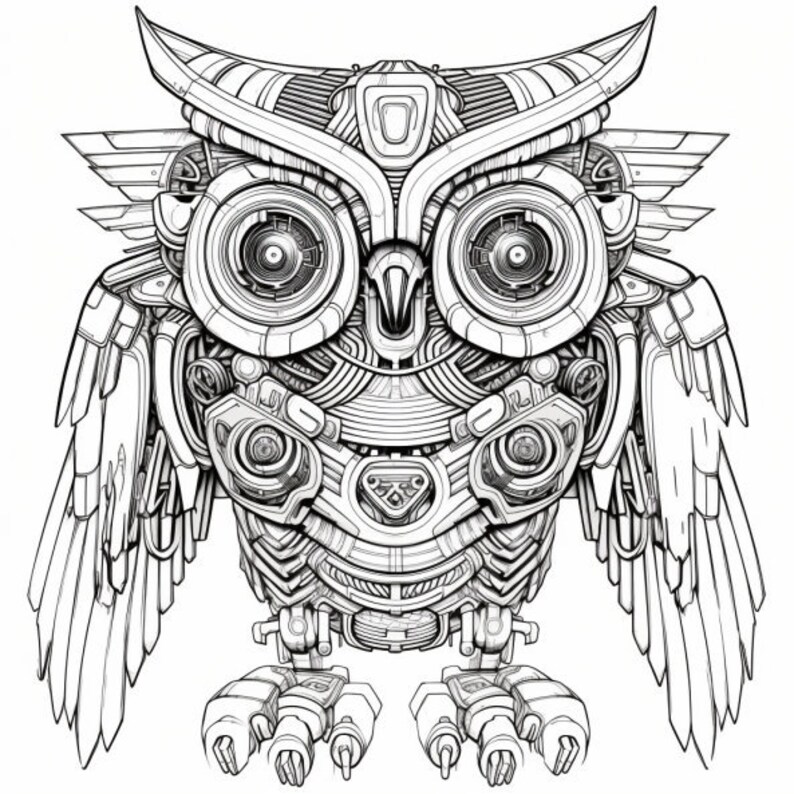 Robotic Animals Coloring Pages Etsy